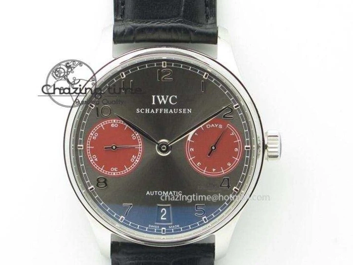 MIROTIME 0403 Unique Portuguese IW3714 Diam ZF V2 1:1 Best Edition Gray Dial On Brown Leather Strap A79350 (Slim Movement) 7250